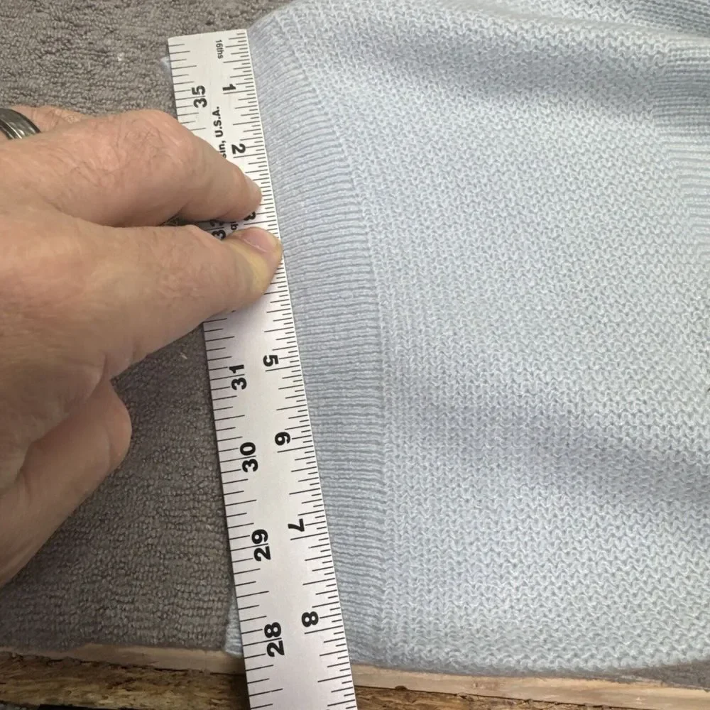 Waysoft 100% Cashmere Beanie Hat Knit Pale Blue Ribbed Luxury Cap‎ Apres Ski